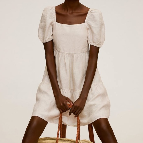 MNG Ruffled Linen Dress - Picture 12 of 13